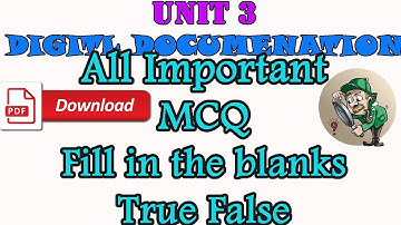 MCQ of Class 9 IT 402 Unit 3 | Unit 3 : DIGITAL DOCUMENTATION| Class 9 IT 402