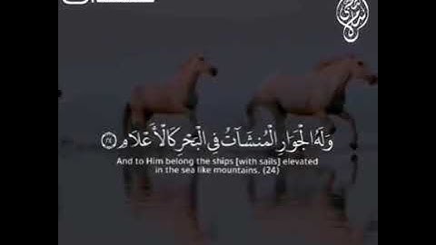 وَلَهُ الْجَوَارِ الْمُنشَآت فِي الْبَحْرِ كَالْأَعْلَامِ //ما تيسر من سورة الرحمن للقارئ إسلام صبحي