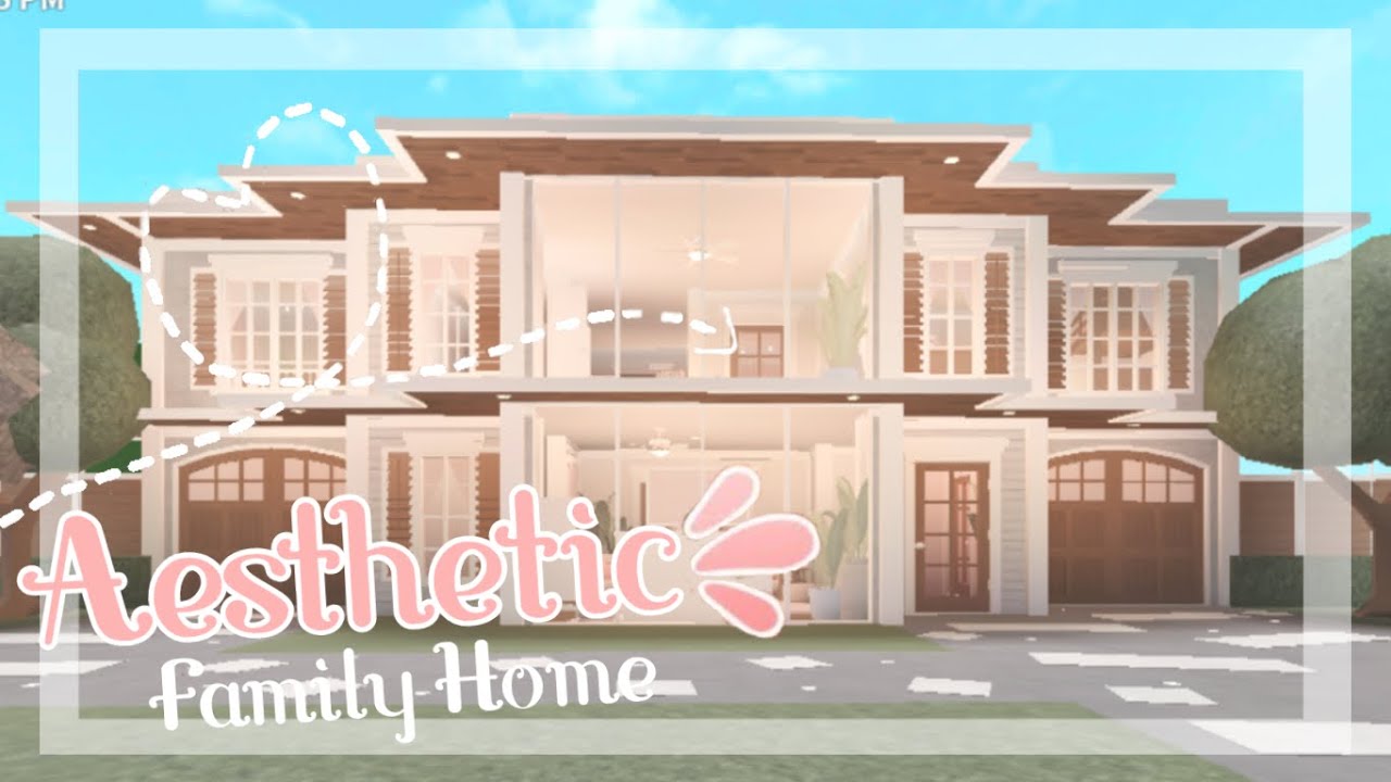 BLOXBURG| Aesthetic Blush Family Home| House build - YouTube