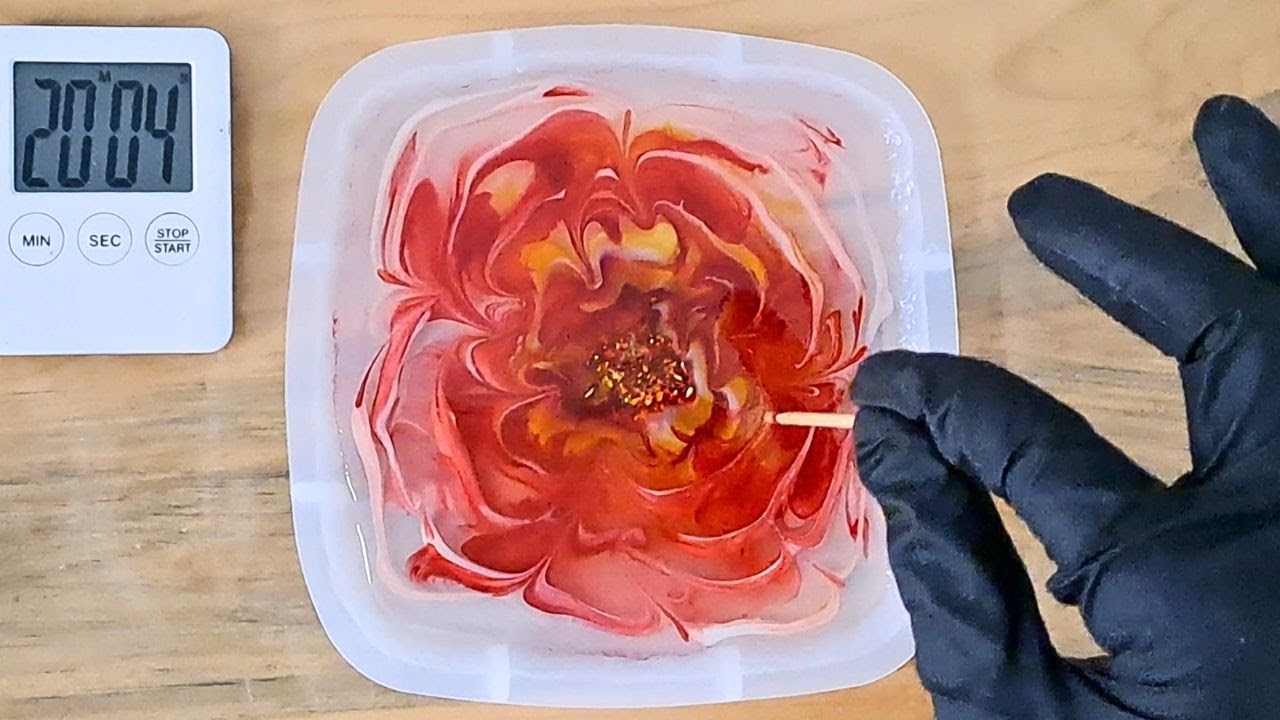 3D Resin Bloom Tutorial | Dark Red Rose with Druzy Mold & Glitter Background