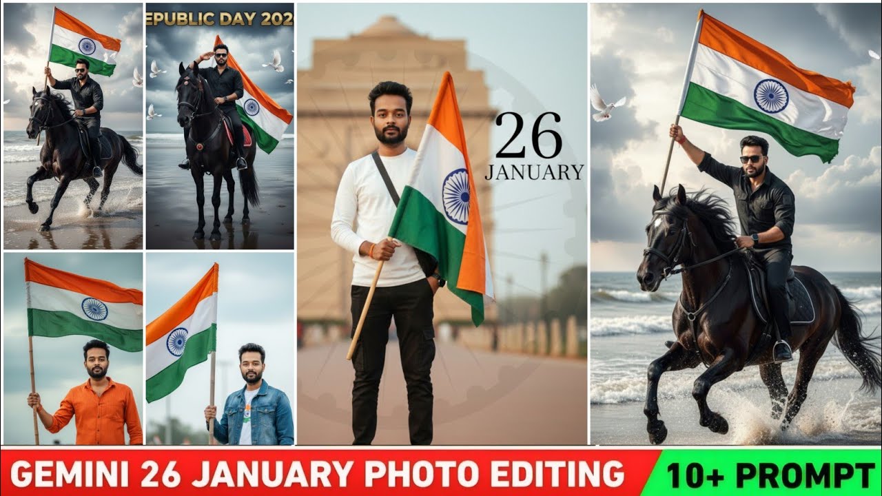 26 January photo editing | 26 january photo editing prompt | Republic day photo editing