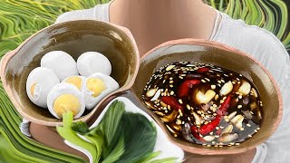 BOILED EGGS WITH RICE | Soy sauce eggs | Boiled vegetables | So delicious