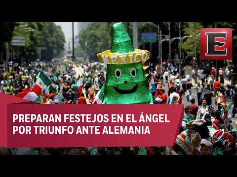 Comienzan los festejos en el Ángel tras histórica victoria de México