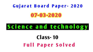 Gujarat Board Class 10 Science Answer Key 2020 || GSEB Class 10 Science paper Answer Key 2020