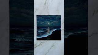 shimmering moonlit seascape 🌔🌊✨ #art #painting #artwork #artist #shorts