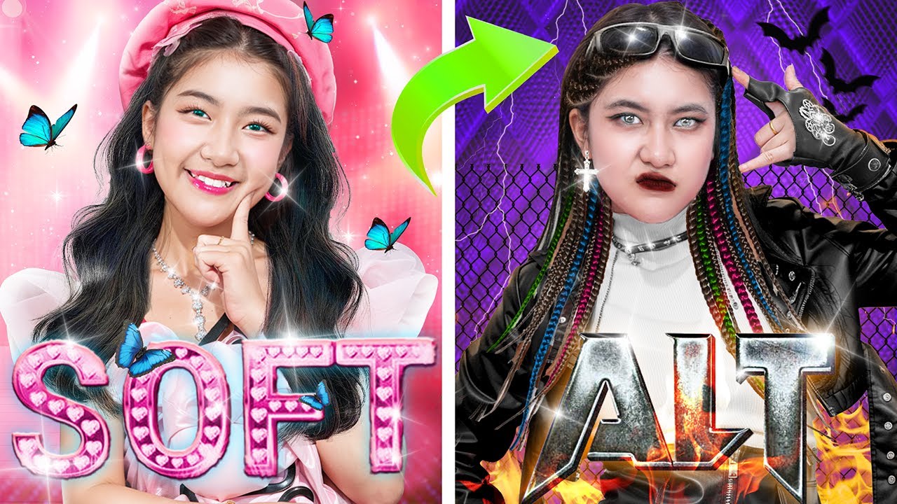 الطالب الجيد ضد الطالب السيئ! تحول جذري من فتاة ناعمة إلى فتاة بديلة!