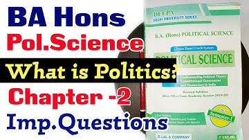 BA HONS POL.SCIENCE IMP.Q CHAPTER -2 WHAT IS POLITICS | STUDYSHIP WITH KRATI 2