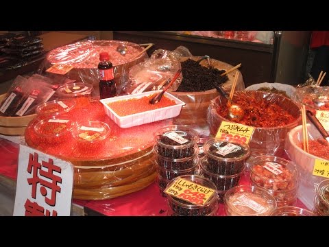 Omicho seafood market Kanazawa Japan