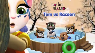 My Talking Angela 2 😍 Squid Game Pool Battle Racoon vs Tom Friends 🌊