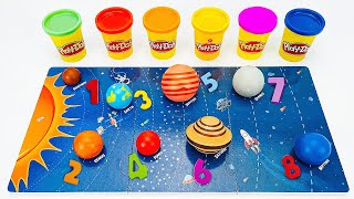 Learn 8 Planets of the Solar System with Play Doh \& CoComelon | Preschool Toddler Learning Video