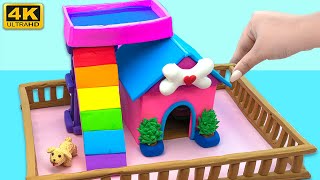 [❤️claydiy❤️] Challenge To Build A Dog House Outdoor Staircase From Polymer Clay| ASMR Videos