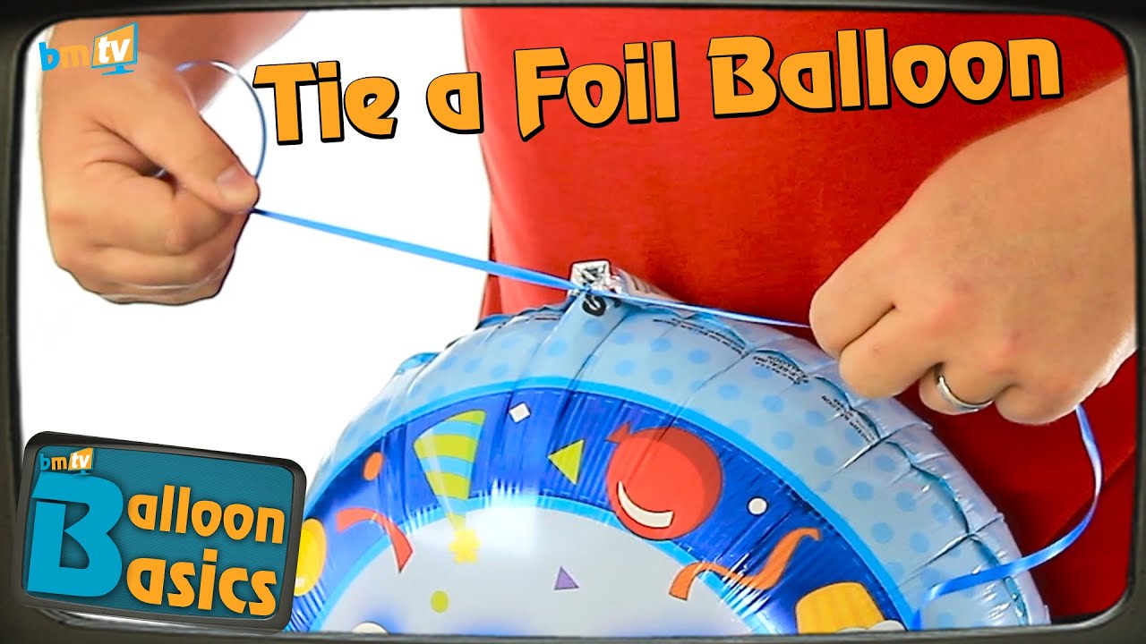 How To Tie A Foil Balloon To Ribbon - Balloon Basics 05