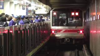 東京メトロ丸ノ内線  池袋駅　朝ラッシュ時間帯の一斉乗車