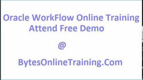 Oracle Workflow Online Training