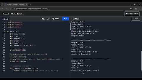 Memory / Matching Game in C – Programming Demo (Part 2/2)