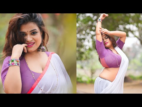 Generic Brand Feat. Debasmita | White Chiffon Saree | Amazon India | 2023