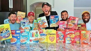 INSANE CEREAL CHALLENGE! (TASTE TESTING EVERY CEREAL EVER MADE)