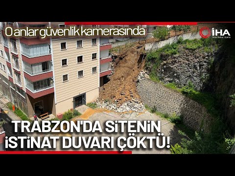 Trabzon'da Bir Sitenin İstinat Duvarı Böyle Çöktü