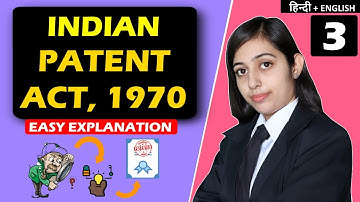 Patent Law : Indian Patent Act 1970 | Intellectual Property Rights (IPR) in Hindi + English (EASY)