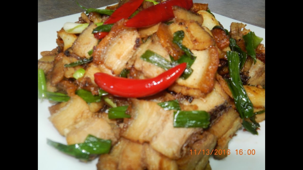 Spicy Stir Fry Roasted Pork Belly Recipe YouTube