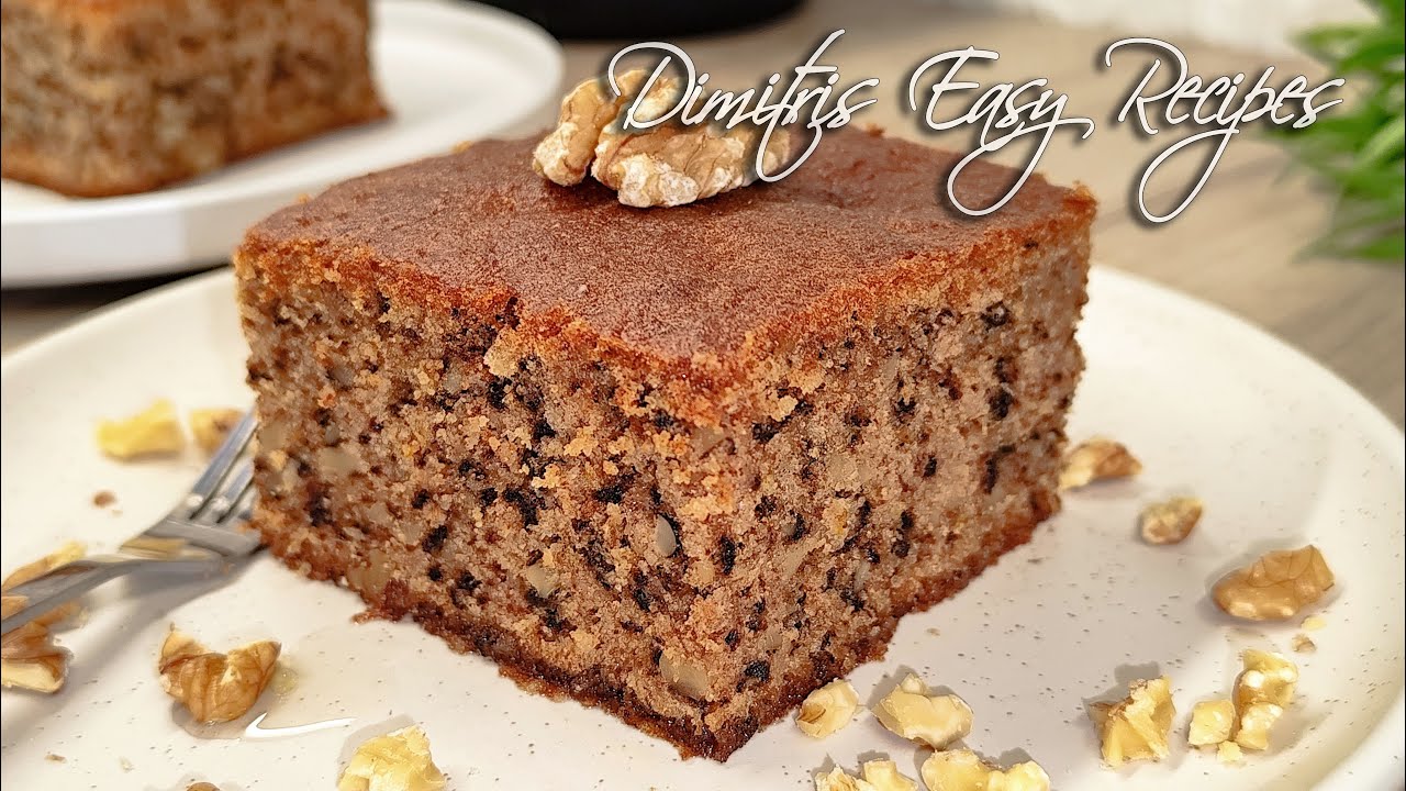 Αφράτη & Λαχταριστή Καρυδόπιτα με Σιρόπι! Fluffy & Irresistible Walnut Cake with Syrup! Eng subs