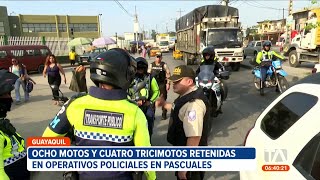 Autoridades focalizan operativos de seguridad a motos y tricimotos en Guayaquil