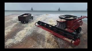 combining wheat, baling straw, and doing tillage