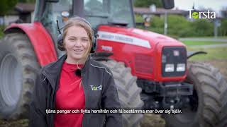 Eleven Hedvig berättar om inriktningen Lantbruk - Lantbruksmaskin på Jämtlands Gymnasium Torsta