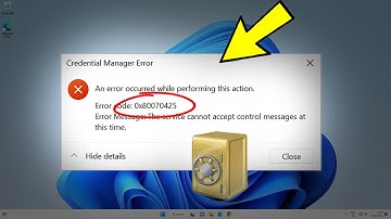 Fix Credential Manager an error occurred while performing this action 0x80070425 Windows 11/10/8/7 ✅