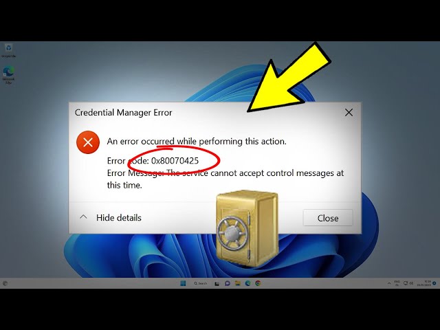 Fix Credential Manager an error occurred while performing