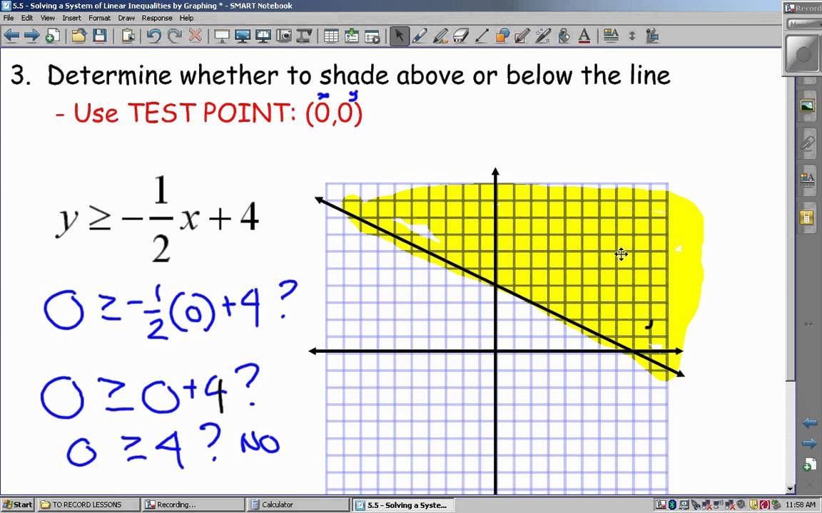 5 5 Lesson Graphing Linear Inequalities Video Lesson YouTube