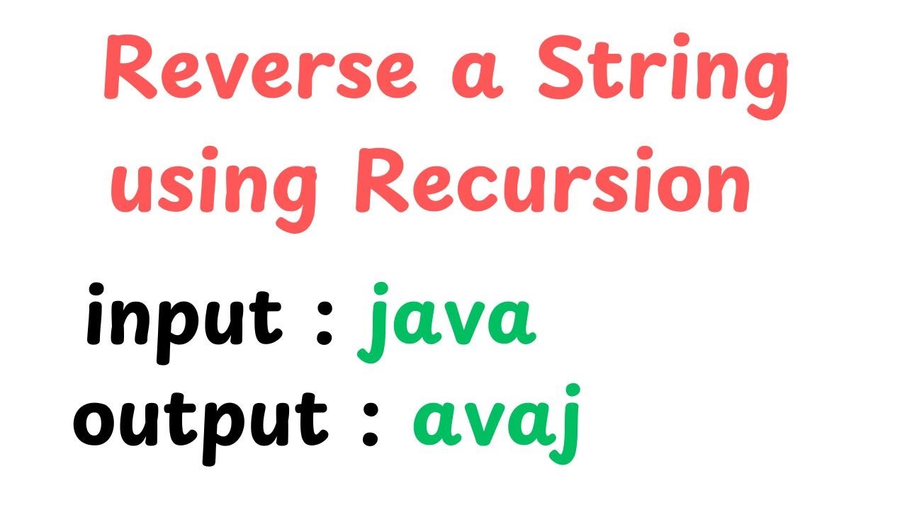 reverse a string using recursion in java - YouTube