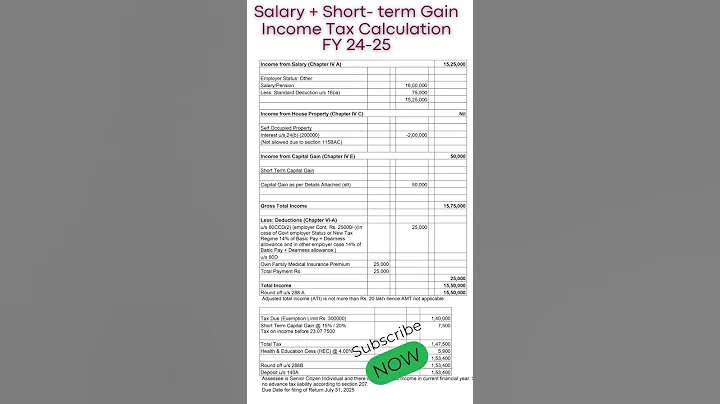 📌Income Tax Calculation FY 24-25| Income Tax Calculator| #shorts #incometax #youtubeshorts #trending