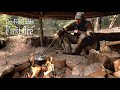 Bushcraft Build: Shelter/Fire Cabin - Fire place with air duct.