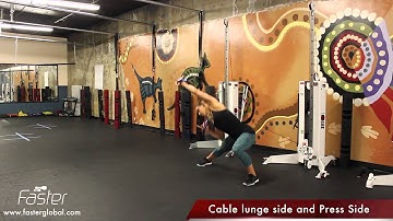 Base Exercise Cable Side Lunge and Side Press