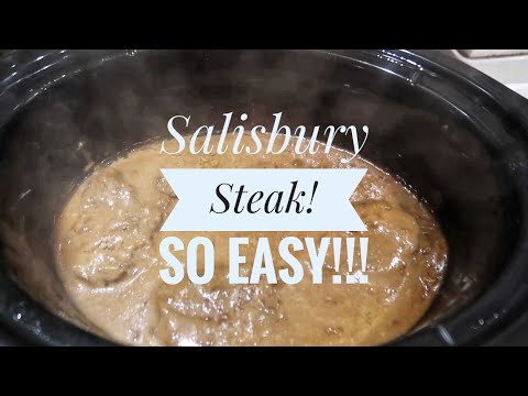 CROCK-POT SALISBURY STEAK | DUMP AND GO | EASIEST RECIPE