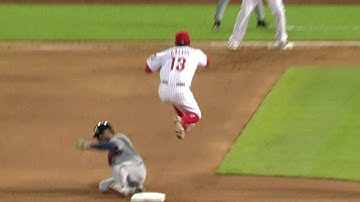 ATL@PHI: Galvis picks sharp grounder and turns two