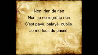 134 Non, Je Ne Regrette Rien Lyrics   Edith Piaf