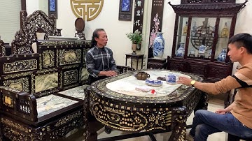 Tủ Bày Đồ - Trường Kỷ Tam Sơn Khảm Ốc Đẹp - Nội Thất Nhà Gỗ - Nội Thất Nhà Đẹp - Phòng Khách Lối Xưa