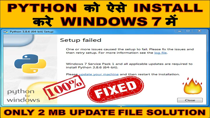 #1 [Solution] Python Windows 7 Service Pack 1 Error | Setup Failed Problem in #Python