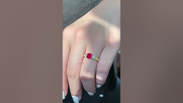 Vẻ đẹp mê mẩn của Ruby facet đỏ huyết Lục Yên kết Kim Cương 3,9li #iruby #daquy #ruby