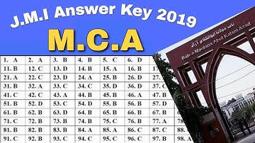 Answer Key |JMI MCA  | Entrance Exam | 2019