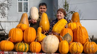 RELAXING VILLAGE LIFE FAMILY | GRANDMA COOKING PUMPKIN CAKE, GUTAB AND JAM