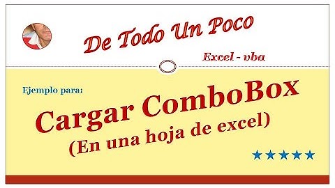 Cargar un combobox en una hoja de excel.