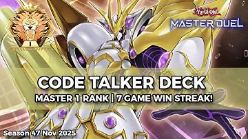 7-0 Streak! Master 1 Rank Code Talker Deck (Nov. 2025) - Yu-Gi-Oh! Master Duel