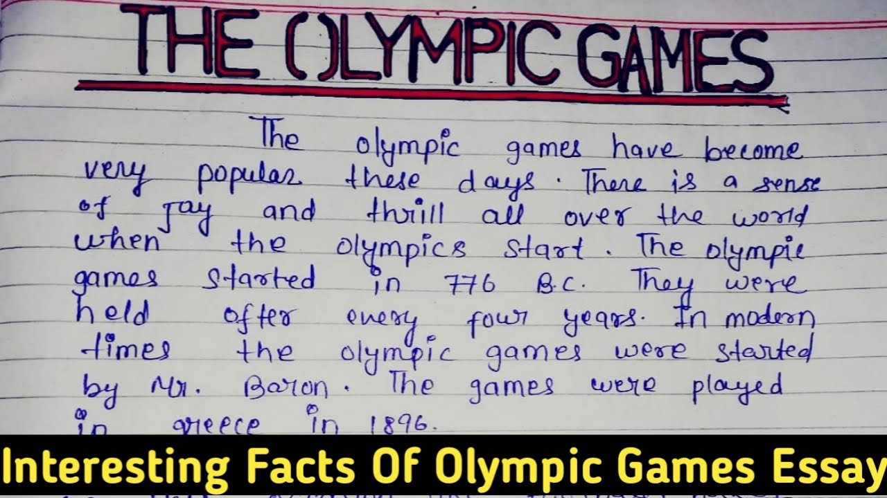 essay on olympic games 500 words