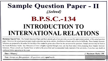 BPSC 134 Important Questions | BPSC 134 Sample Paper | BPSC 134 Previous year question Paper | IGNOU