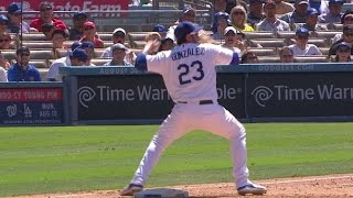 LAA@LAD: Gonzalez robs Gillaspie with a nice stop