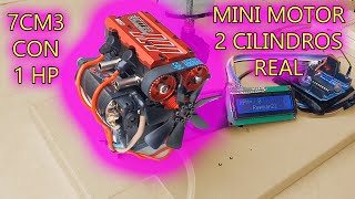 Construi este Mini Motor de 7cc y 1 HP  OTTO MOTOR 2 cilindros