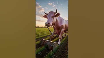 a cow working hard and make field #ai #cow #field